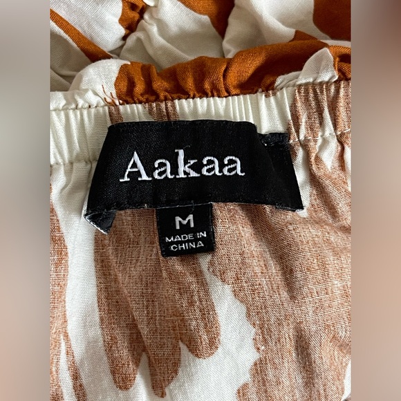 Aakaa jumpsuit strapless long fall colors Sz M fits like a Sz L floral - Picture 4 of 8